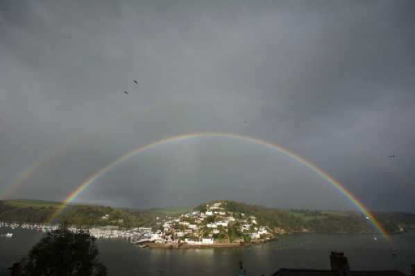 15 March 2020 - 16-26-43 
A hint of double. So not the greatest rainbow. But adequate.
--------------
Double rainbow over river Dart and Kingswear